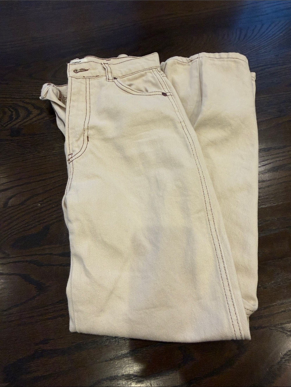 Reformation Classic High-Waist Cream Jeans